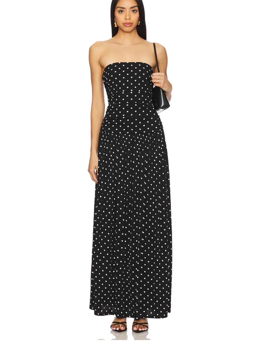 MORE TO COME Paraisa Maxi Dress in Black Polka Dot